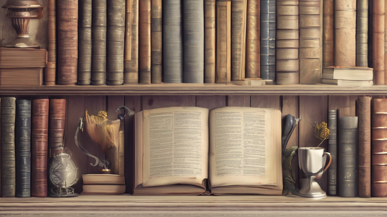 Kolorowe okładki książek z literatury pięknej ułożone na drewnianej półce