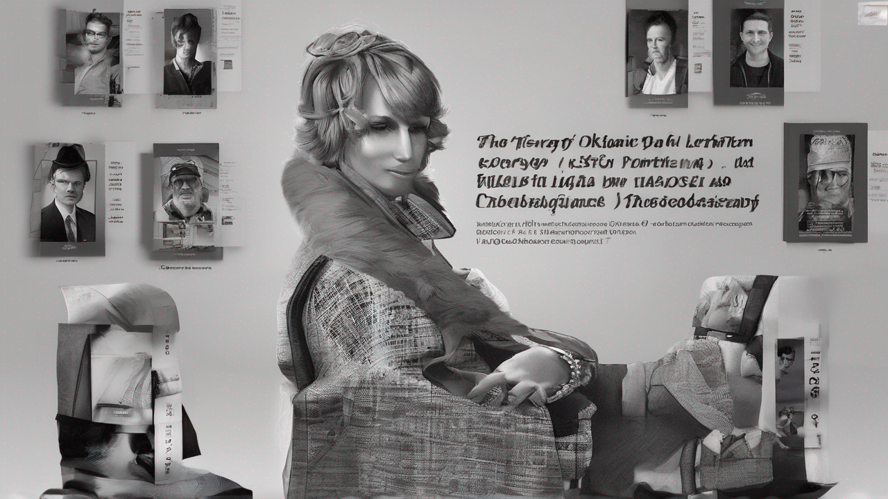 Okładka biografii z czarno-białym portretem znanej osobistości